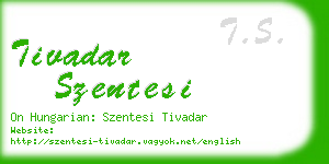 tivadar szentesi business card